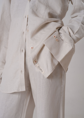 Linen Oversized Shirt | Beige